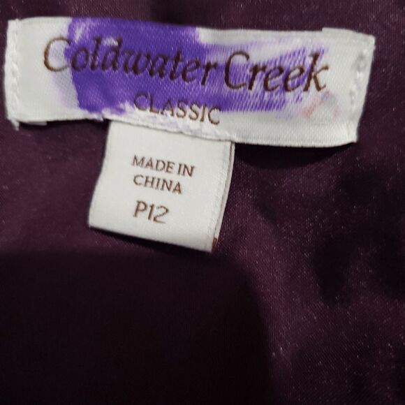 Coldwater Creek Classic Purple Velour Feel Button-Up Jacket Size P12 - Picture 6 of 9